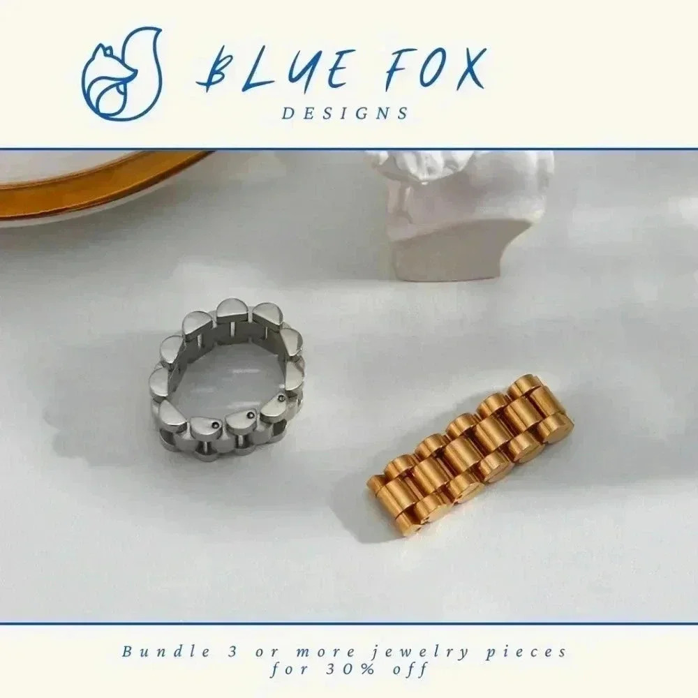 *NEW*  Stainless Steel Watchband Style Ring (SILVER)